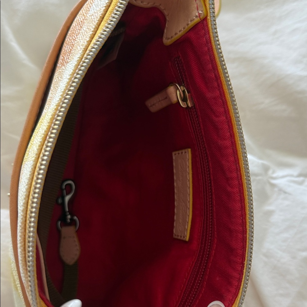 Dooney & Bourke Yellow and Orange Checkered Crossbody Bag - Picture 2 of 8